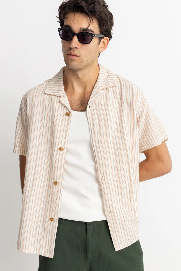 Vacation Stripe Ss Shirt Natural