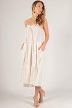 Load image into Gallery viewer, Off White Gauze Strappy Tiered Maxi