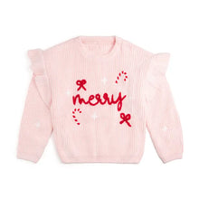 Load image into Gallery viewer, Kids Coquette Merry Christmas Knit Sweater