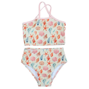 Sandy Seashells Beachy Bikini Girls Swimsuit