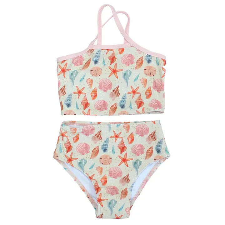 Sandy Seashells Beachy Bikini Girls Swimsuit