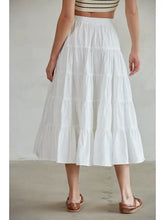 Load image into Gallery viewer, Woven Cotton Flare Ruffled Midi Skirt