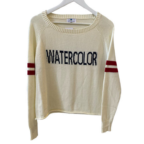 Cream/Navy Varsity Sweater