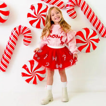 Load image into Gallery viewer, Kids Candy Cane Coquette Sequin Christmas Tutu