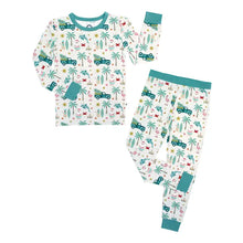 Load image into Gallery viewer, Coastal Christmas Holiday Bamboo Kids Pajamas Sleep Set