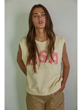 Load image into Gallery viewer, Cream Knit Cotton Vest Top with USA Patch Work