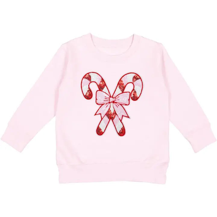 Kids Candy Cane Patch Christmas Sweatshirt