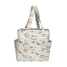 Load image into Gallery viewer, Beach Day and Coral Stripes Reversible Beach Bag