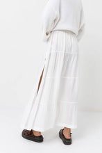 Load image into Gallery viewer, White Classic Tiered Maxi Skirt