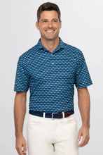 Load image into Gallery viewer, Navy/Evergreen Drake Performance Polo