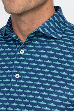 Load image into Gallery viewer, Navy/Evergreen Drake Performance Polo