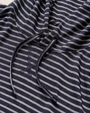 Load image into Gallery viewer, Navy Wycliff Striped Long-Sleeve T-Shirt Hoodie