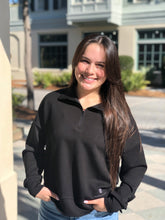 Load image into Gallery viewer, Ladies Black Cora 1/4 Zip