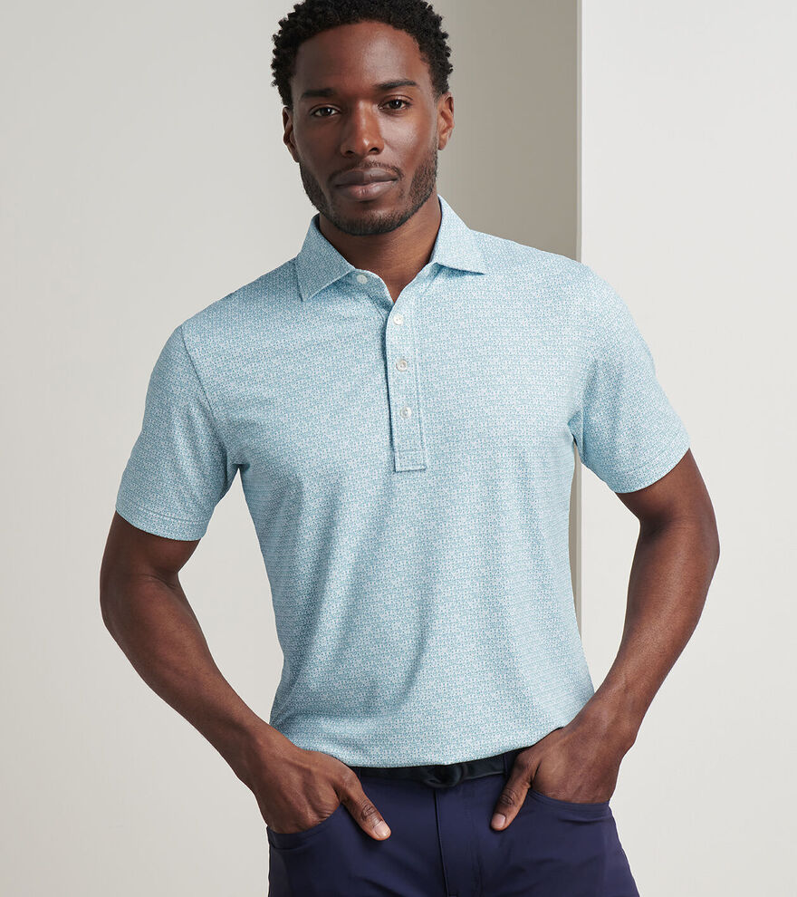 White Due North Performance Jersey Polo