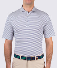 Load image into Gallery viewer, Navy Dylan Stripe Performance Polo