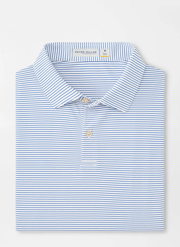 White Featherweight Stripe Polo