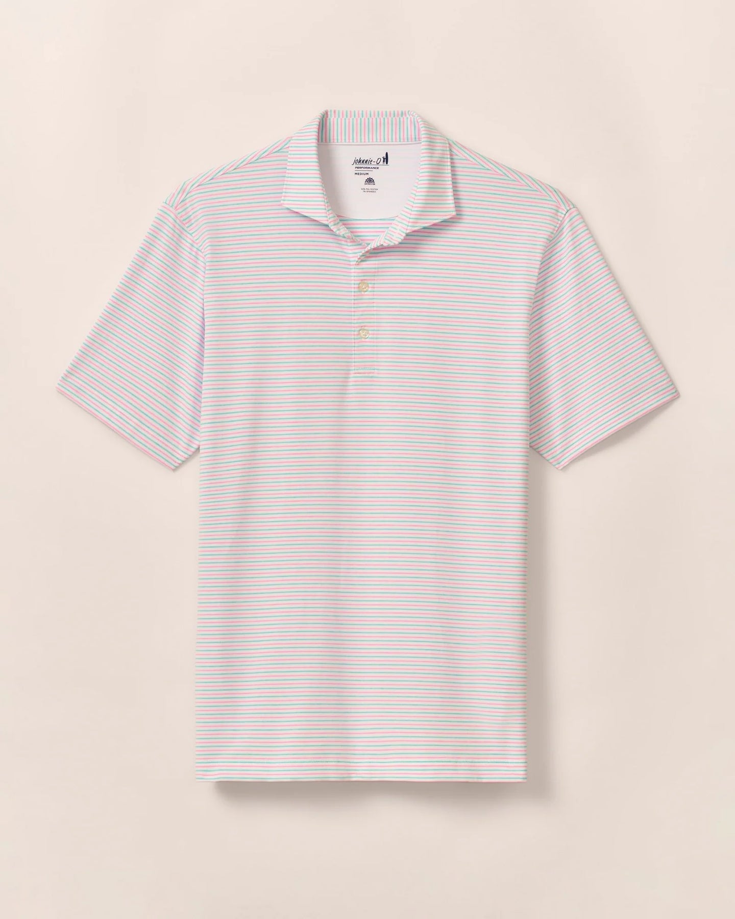 Porto Pink Performance Jersey Polo - Vik Stripe