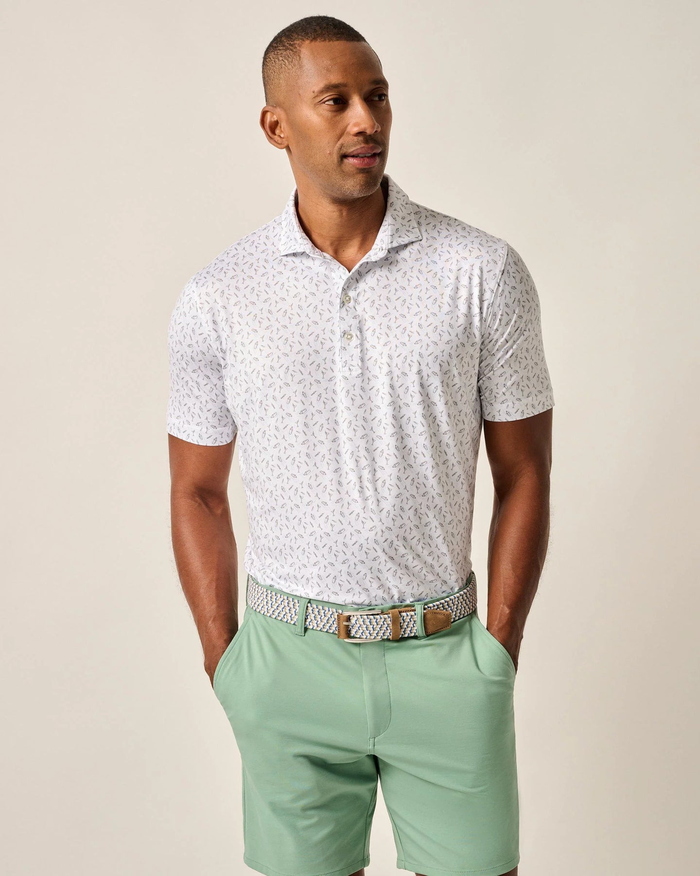 Thunder Featherweight Performance Polo - Tini Print