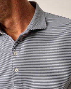 Navy Performance Jersey Polo - Lyndonn Stripe