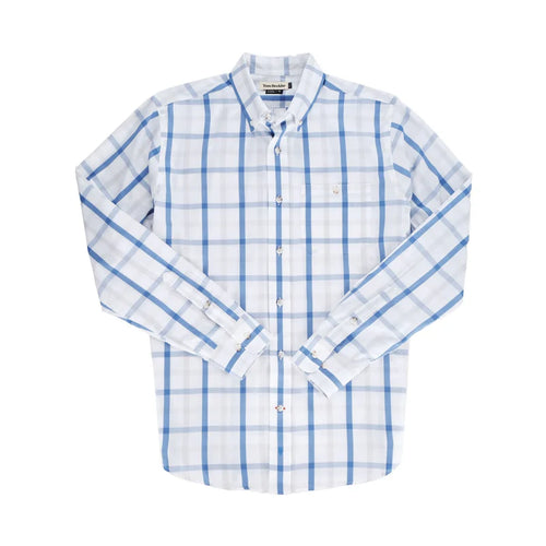 White Blue Monroe Poplin Shirt