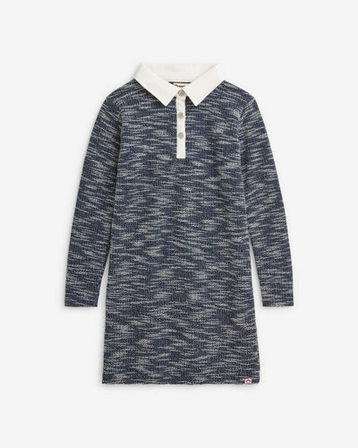 Navy Tweed Polo Dress