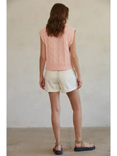 Load image into Gallery viewer, Rose Knit Sweater Cable Vest Top