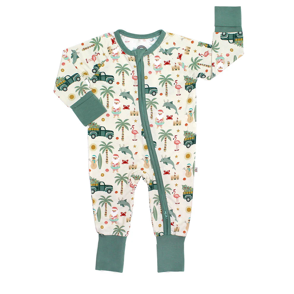 Coastal Christmas Bamboo Convertible Baby Pajama