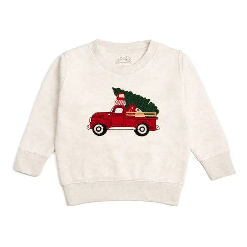 Kids Christmas Truck Patch Sweatshirt