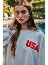 Load image into Gallery viewer, Knit Cotton Crew Pullover with USA Patch