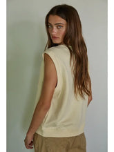 Load image into Gallery viewer, Cream Knit Cotton Vest Top with USA Patch Work