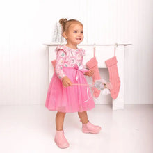 Load image into Gallery viewer, Kids Nutcracker Trellis Christmas Long Sleeve Tutu Dress