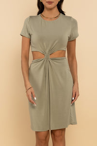 Olive Cut Out Knot Dress