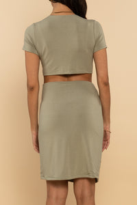 Olive Cut Out Knot Dress