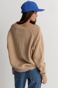 Moonstone Oversized V Neck Sweater