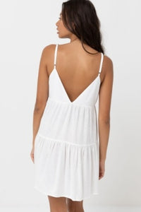 White Classic Tiered Mini Dress
